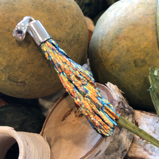 Natural Rainbow Aura Kyanite 925 Solid Sterling Silver Pendant 55mm - Natural Rocks by Kala