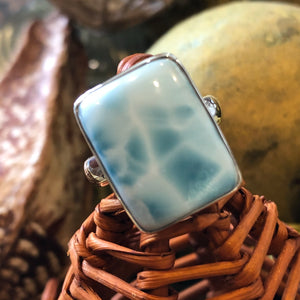 Natural Dominican Larimar Ring Size 6.5 - Natural Rocks by Kala