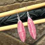 Natural Pink Rhodocrosite 925 Sterling Silver Earrings 45mm - Natural Rocks by Kala