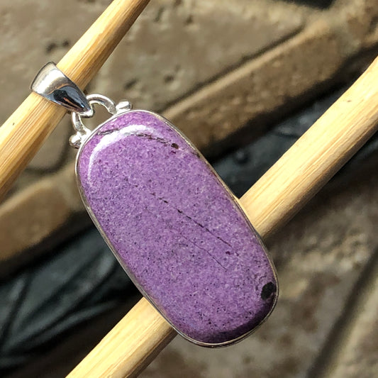 Natural Variscite in Purpurite 925 Solid Sterling Silver Pendant 40mm - Natural Rocks by Kala