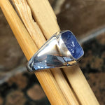 Natural Cluster Tanzanite 925 Solid Sterling Silver Men's Ring Size 7 - Natural Rocks by Kala