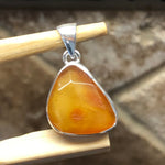 Genuine Baltic Amber 925 Solid Sterling Silver Pendant 25mm - Natural Rocks by Kala