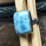 Natural Dominican Larimar 925 Solid Sterling Silver Ring Size 6.5 - Natural Rocks by Kala