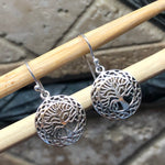 Tree of Life 925 Solid Sterling Silver Earrings 25mm Long - Natural Rocks by Kala