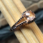 Natural 1ct Peach Morganite, Spinel 14k Rose Gold Over Sterling Silver Engagement Ring Size 7, 8, 9 - Natural Rocks by Kala