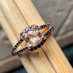 Natural 1ct Peach Morganite, Spinel 14k Rose Gold Over Sterling Silver Engagement Ring Size 7, 8, 9 - Natural Rocks by Kala