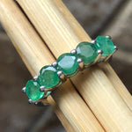 Natural 2.5ct Green Emerald 925 Solid Sterling Silver Ring Size 5, 6, 7, 8, 9 - Natural Rocks by Kala