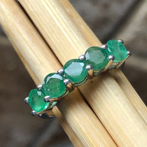 Natural 2.5ct Green Emerald 925 Solid Sterling Silver Ring Size 6, 8, 9 - Natural Rocks by Kala