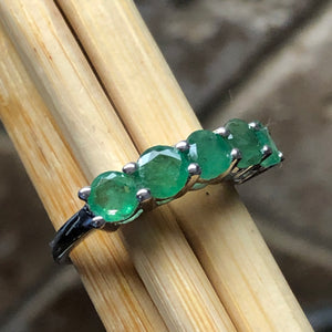 Natural 2.5ct Green Emerald 925 Solid Sterling Silver Ring Size 6, 8, 9 - Natural Rocks by Kala