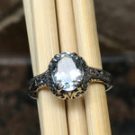 Natural 2ct Aquamarine 925 Solid Sterling Silver Engagement Ring Size 5, 6, 7, 8, 9 - Natural Rocks by Kala