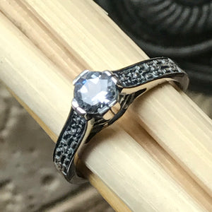 Natural Aquamarine 925 Solid Sterling Silver Engagement Ring Size 5, 6, 7, 8, 9 - Natural Rocks by Kala