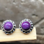 Gorgeous Purple Mohave Turquoise 925 Solid Sterling Silver Earrings 7mm - Natural Rocks by Kala