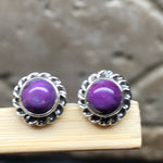 Gorgeous Purple Mohave Turquoise 925 Solid Sterling Silver Earrings 7mm - Natural Rocks by Kala