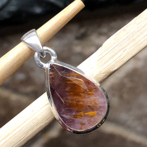 Natural Cacoxenite 925 Solid Sterling Silver Pendant 25mm - Natural Rocks by Kala