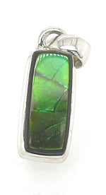 Natural Canadian Ammolite 925 Solid Sterling Silver Men's Pendant 25mm - Natural Rocks by Kala