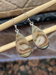 Natural Royal Imperial Jasper 925 Solid Sterling Silver Earrings 30mm - Natural Rocks by Kala