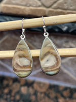 Natural Royal Imperial Jasper 925 Solid Sterling Silver Earrings 30mm - Natural Rocks by Kala