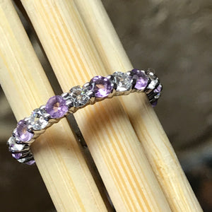 Natural Purple Amethyst 925 Solid Sterling Silver Ring Size 7.25, 8 - Natural Rocks by Kala