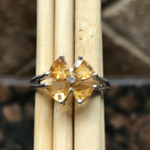 Natural 2ct Citrine 925 Solid Sterling Silver Ring Size 6, 7, 8, 9 - Natural Rocks by Kala