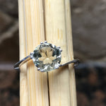 Natural 1.25ct Green Amethyst 925 Solid Sterling Silver Engagement Ring Size 5, 6, 7, 8, 9, 10 - Natural Rocks by Kala