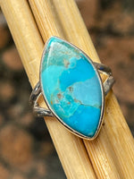 Gorgeous Blue Turquoise 925 Solid Sterling Silver Ring Size 6 - Natural Rocks by Kala