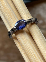 Natural Iolite 925 Solid Sterling Silver Engagement Ring Size 5, 6, 7, 8, 9 - Natural Rocks by Kala