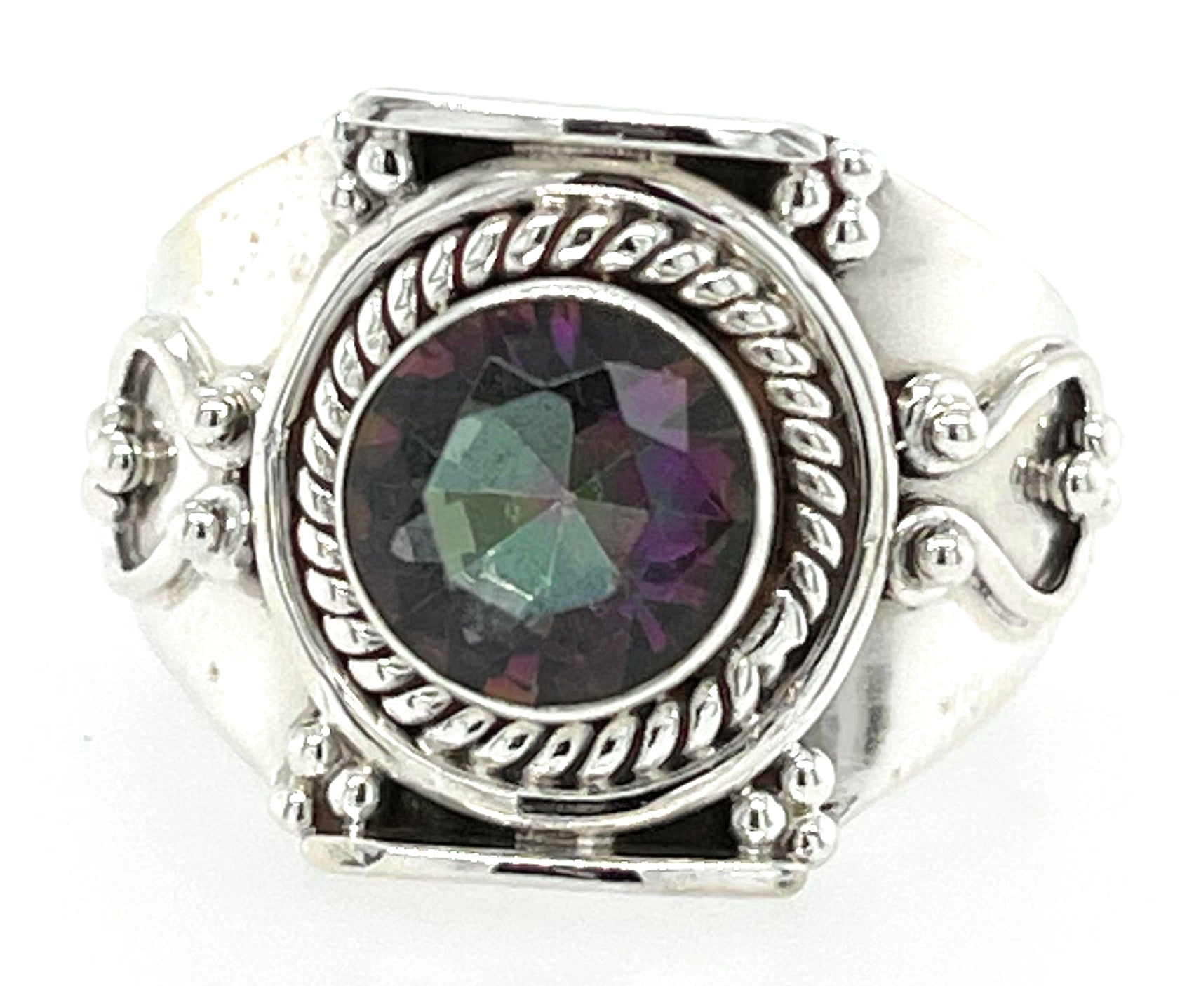 Gorgeous 1ct Mystic Topaz 925 Solid Sterling Silver Wedding Ring 6, 7.25, 8, 9.25 - Natural Rocks by Kala