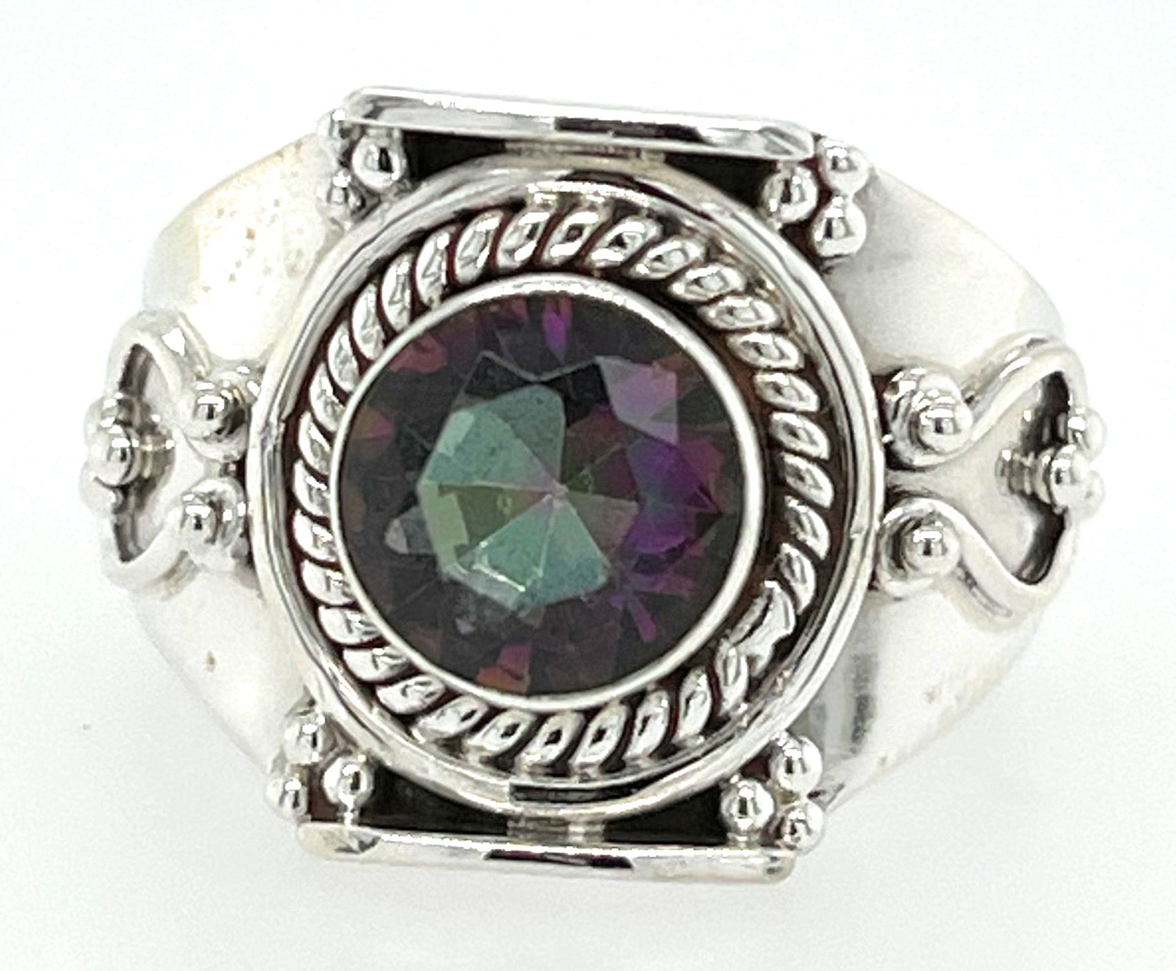 Gorgeous 1ct Mystic Topaz 925 Solid Sterling Silver Wedding Ring 6, 7.25, 8, 9.25 - Natural Rocks by Kala