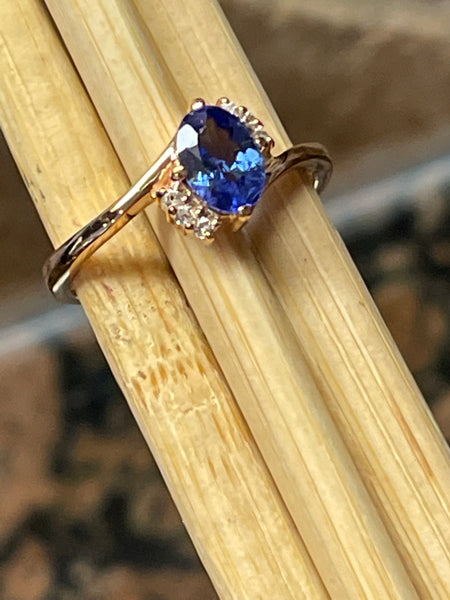 PalmBeach Jewelry Yellow Gold-plated Sterling Silver Oval Cut Genuine Blue  Sapphire and Diamond Accent Ring Sizes 5-10 | Oriental Trading
