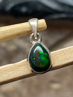 Genuine Chalama Black Opal 925 Solid Sterling Silver Pendant 18mm - Natural Rocks by Kala