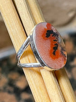 Genuine Georgian Scenic Dendritic Agate 925 Sterling Silver Ring Size 6.5 - Natural Rocks by Kala