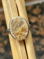 Genuine Georgian Scenic Dendritic Agate 925 Sterling Silver Ring Size 7.75 - Natural Rocks by Kala
