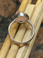 Natural Raw Pink Rose Quartz 925 Soild Sterling Silver Ring Size 9 - Natural Rocks by Kala