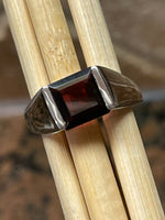 Natural 2ct Pyrope Garnet 925 Solid Sterling Silver Men's Ring Size 7, 8, 9, 10, 11, 12, 13 - Natural Rocks by Kala