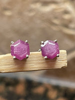 Natural Ruby 925 Solid Sterling Silver Earrings 6mm - Natural Rocks by Kala