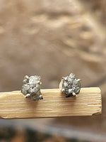 Natural Raw Diamond 925 Solid Sterling Silver Earrings 7mm - Natural Rocks by Kala