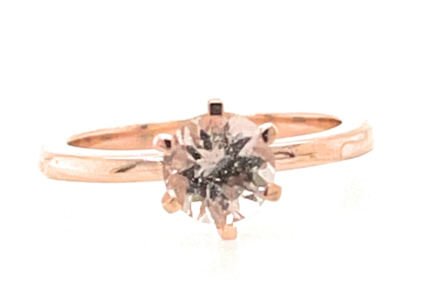 Natural Peach Morganite 14k Rose Gold Over Sterling Silver Engagement Ring Size 5, 6, 7, 8, 9 - Natural Rocks by Kala