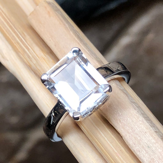 Natural 2.5ct White Quartz 925 Solid Sterling Silver Ring Size 6, 7, 8, 9 - Natural Rocks by Kala