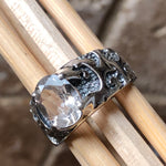 Natural 2ct White Quartz 925 Solid Sterling Silver Unisex Ring Size 6, 7, 8, 9 - Natural Rocks by Kala