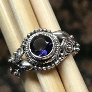 Genuine 1ct Iolite 925 Solid Sterling Silver Engagement Ring Size 6.25, 6.75, 7.75, 9.5 - Natural Rocks by Kala
