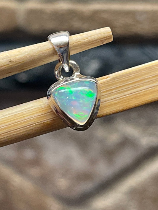Natural Ethiopian Opal 925 Solid Sterling Silver Pendant 18mm - Natural Rocks by Kala