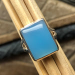 Natural Blue Chalcedony 925 Solid Sterling Silver Ring Size 7 - Natural Rocks by Kala