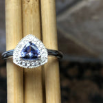 Genuine Blue Tanzanite 925 Solid Sterling Silver Engagement Ring Size 6, 7, 8, 9 - Natural Rocks by Kala