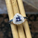 Genuine Blue Tanzanite 925 Solid Sterling Silver Engagement Ring Size 6, 7, 8, 9 - Natural Rocks by Kala