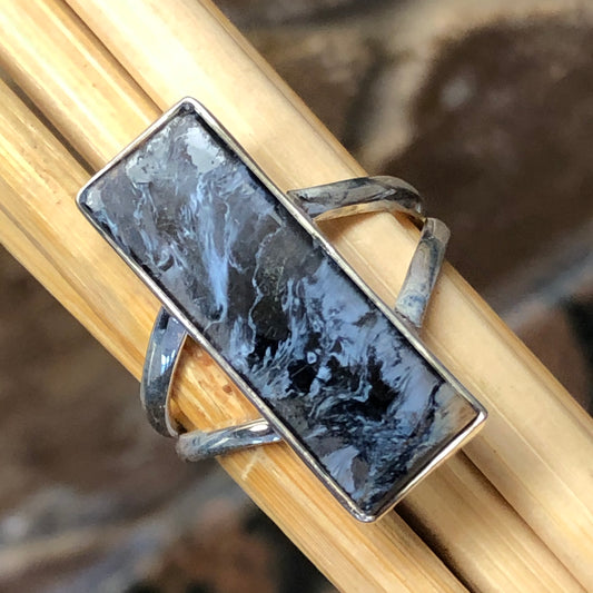 Genuine Blue Pietersite 925 Solid Sterling Silver Ring Size 10.25 - Natural Rocks by Kala