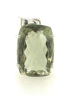 Natural 20ct Green Amethyst 925 Sterling Silver Pendant 25mm