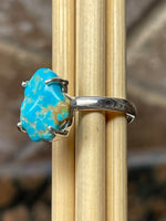 Natural Sleeping Beauty Turquoise 925 Solid Sterling Silver Ring Size 6.75 - Natural Rocks by Kala