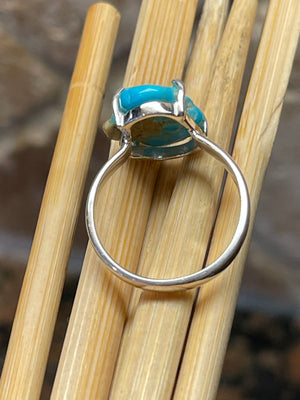 Natural Sleeping Beauty Turquoise 925 Solid Sterling Silver Ring Size 6.75 - Natural Rocks by Kala