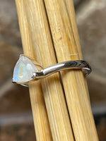 Natural Rainbow Moonstone 925 Solid Sterling Silver Engagement Ring Size 5, 6, 7, 8 - Natural Rocks by Kala
