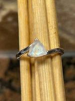 Natural Rainbow Moonstone 925 Solid Sterling Silver Engagement Ring Size 5, 6, 7, 8 - Natural Rocks by Kala